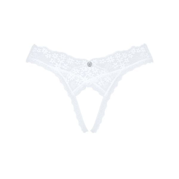 Мереживні танга Obsessive Heavenlly crotchless thong XS/S, з доступом SO8188 фото