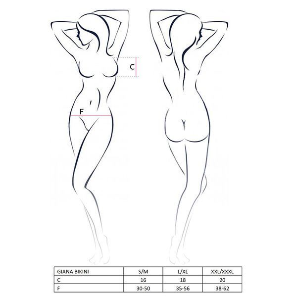 Комплект білизни Passion GIANA BIKINI L/XL, black, напівпрозорі ліф і трусики з бантиками EL15101 фото