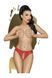 Трусики-тонг Penthouse Naughty Valentine M/L Red, мереживо, відкритий доступ до інтимних зон SO6502 фото 1