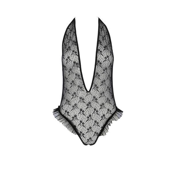 Боді монокіні з глибоким декольте Passion OTAVIA BODY XXL/XXXL, black EL15703 фото