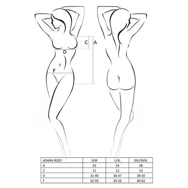 Боді монокіні Passion ADARA BODY XXL/XXXL, black EL10103 фото