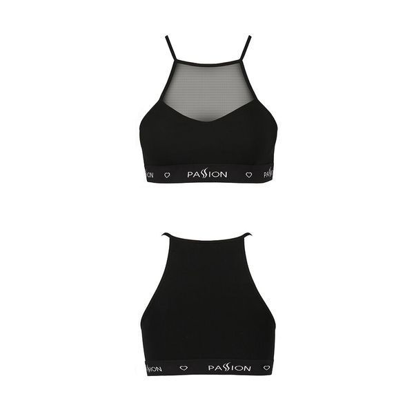 Спортивний топ з прозорою вставкою Passion PS006 TOP M, black SO4240 фото