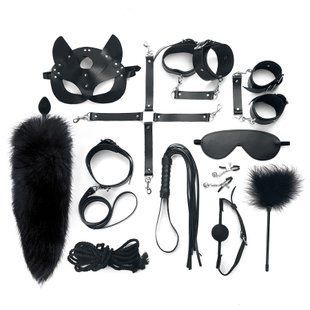Набір BDSM Art Of Sex &ndash; Maxi BDSM Set Leather, 13 предметів, чорний, натуральна шкіра SO7139 фото