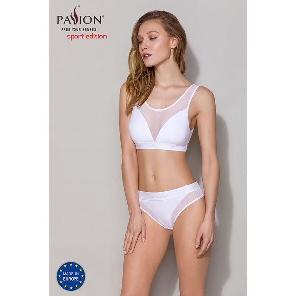 Топ з прозорою вставкою Passion PS002 TOP XL, white SO4206 фото