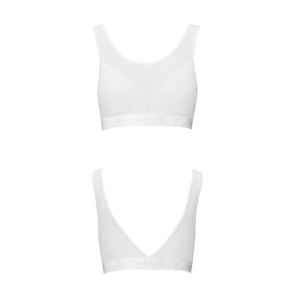 Топ з прозорою вставкою Passion PS002 TOP XL, white SO4206 фото