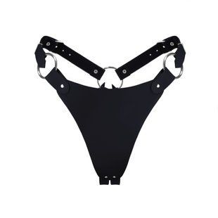 Трусики з натуральної шкіри Feral Feelings - String Bikini Black SO9423 фото